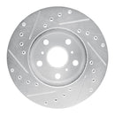R1 87-91 Toyota Camry Front Right Drilled & Slotted Silver Brake Rotor