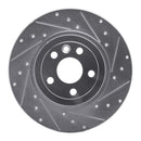 R1 16-19 Land Rover Range Rover Evoque Rear Right Drilled & Slotted Silver Brake Rotor