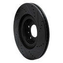 R1 07-15 Mazda CX-9 Front Left Drilled & Slotted Black Brake Rotor