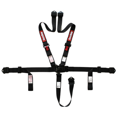 RaceQuip L&L 16.1 5pt 2in Belt PU Lap Black Hardware Black