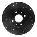 R1 86-06 Nissan TSURU (Mexico) Front Right Drilled & Slotted Black Brake Rotor