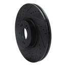 R1 12-17 Genesis G80 Front Left Drilled & Slotted Black Brake Rotor