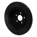 R1 17-25 Subaru BRZ Rear Left Drilled & Slotted Black Brake Rotor