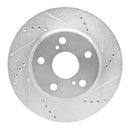 R1 06-18 Lexus HS250H Front Right Drilled & Slotted Silver Brake Rotor