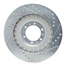 R1 98-04 Mitsubishi Montero Front Left Drilled & Slotted Silver Brake Rotor