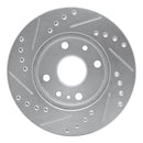R1 94-02 Ford ASPIRE Front Right Drilled & Slotted Silver Brake Rotor