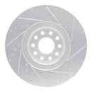 R1 00-03 Audi A8 Front Left Drilled & Slotted Silver Brake Rotor