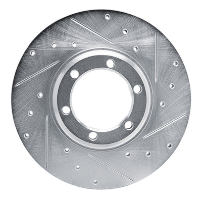 R1 79-86 Dodge D50 Front Right Drilled & Slotted Silver Brake Rotor