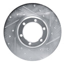 R1 79-86 Dodge D50 Front Right Drilled & Slotted Silver Brake Rotor