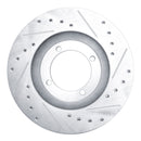 R1 92-98 Hyundai TIBURON Front Left Drilled & Slotted Silver Brake Rotor