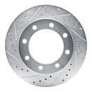 R1 77-00 Chevrolet V30 & V3500 Pickup Front Left Drilled & Slotted Silver Brake Rotor