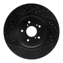 R1 15-20 Acura TLX Front & Rear Drilled & Slotted Black Brake Rotor Set