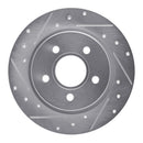 R1 12-18 Ford Focus Front & Rear Drilled & Slotted Silver Brake Rotor Set