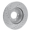R1 86-89 Jaguar VanDEN PLAS Front Right Drilled & Slotted Silver Brake Rotor