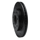 R1 09-09 Ford F-150 RWD Front Right Drilled & Slotted Black Brake Rotor