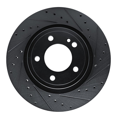 R1 2019-2025 Mercedes-Benz G580 Rear Right Drilled & Slotted Black Brake Rotor
