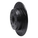 R1 02-04 Honda CR-V Rear Left Drilled & Slotted Black Brake Rotor