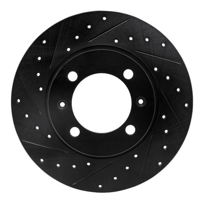 R1 81-87 Saab 900 Front Left Drilled & Slotted Black Brake Rotor