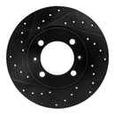 R1 81-87 Saab 900 Front Left Drilled & Slotted Black Brake Rotor