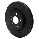 R1 09-10 Ford Taurus SHO Front Left Drilled & Slotted Black Brake Rotor
