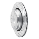 R1 95-03 BMW 750IL Rear Right Drilled & Slotted Silver Brake Rotor
