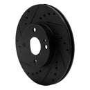 R1 94-02 Mazda Miata Front Left Drilled & Slotted Black Brake Rotor