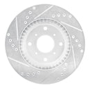 R1 87-90 Acura Legend Front Right Drilled & Slotted Silver Brake Rotor