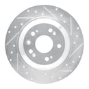 R1 09-14 Acura TL Front & Rear Drilled & Slotted Silver Brake Rotor Set