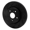 R1 10-13 Suzuki Kizashi Front Left Drilled & Slotted Black Brake Rotor