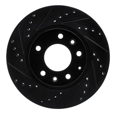 R1 93-95 Mazda RX-7 Front Left Drilled & Slotted Black Brake Rotor