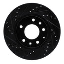 R1 93-95 Mazda RX-7 Front Left Drilled & Slotted Black Brake Rotor