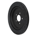 R1 13-14 Ford Mustang Rear Left Drilled & Slotted Black Brake Rotor