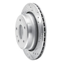 R1 88-94 BMW 750IL Rear Right Drilled & Slotted Silver Brake Rotor