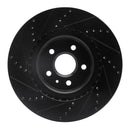 R1 09-17 Buick Regal Front Right Drilled & Slotted Black Brake Rotor