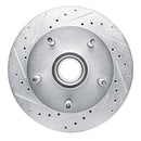 R1 94-99 Dodge Ram 1500 Pickup Front Left Drilled & Slotted Silver Brake Rotor