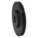 R1 91-93 Dodge STEALTH Front Left Drilled & Slotted Black Brake Rotor