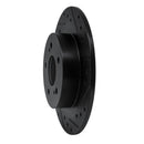 R1 1984-1988 Nissan 200SX Rear Right Drilled & Slotted Black Brake Rotor