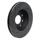 R1 90-93 Mitsubishi Galant Front Right Drilled & Slotted Black Brake Rotor