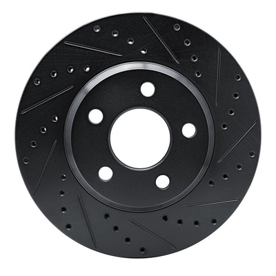 R1 05-05 Buick LeSabre Front Right Drilled & Slotted Black Brake Rotor
