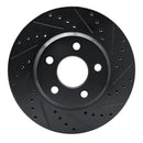 R1 05-05 Buick LeSabre Front Right Drilled & Slotted Black Brake Rotor