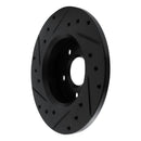 R1 84-87 Pontiac Fiero Rear Right Drilled & Slotted Black Brake Rotor