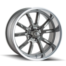 Ridler 650 20x10 / 5x120.65 BP / 0mm Offset / 83.82mm Hub Gloss Grey Polished Wheel