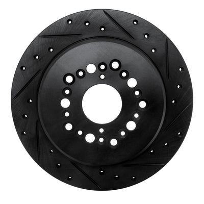 R1 92-00 Lexus GS300 Rear Right Drilled & Slotted Black Brake Rotor