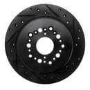 R1 92-00 Lexus GS300 Rear Right Drilled & Slotted Black Brake Rotor