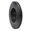 R1 11-18 BMW X4 Front Left Drilled & Slotted Black Brake Rotor