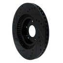 R1 13-20 Hyundai Santa Fe XL Front Right Drilled & Slotted Black Brake Rotor
