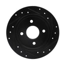 R1 14-19 Ford Fiesta Front & Rear Drilled & Slotted Black Brake Rotor Set