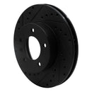 R1 90-97 Jaguar XJ6 Front Left Drilled & Slotted Black Brake Rotor
