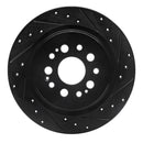 R1 19-25 Acura RDX Front & Rear Drilled & Slotted Black Brake Rotor Set