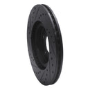 R1 01-10 Chrysler PT Cruiser Front Right Drilled & Slotted Black Brake Rotor